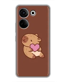 Чехол для TECNO Camon 20 с картинкой «Капибара с сердцем»