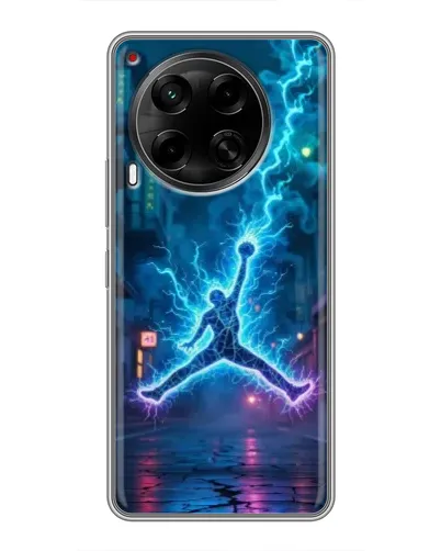 Чехол для TECNO Camon 30 (CL6) с картинкой «Jordan Gold Jumpman»