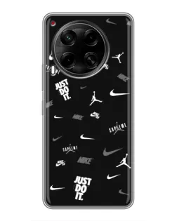 Чехол для TECNO Camon 30 (CL6) с картинкой «Nike Black Pattern»