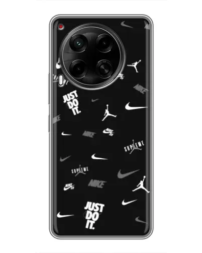 Чехол для TECNO Camon 30 (CL6) с картинкой «Nike Black Pattern»