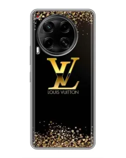Чехол для TECNO Camon 30 (CL6) с картинкой «LV — золотые искры»