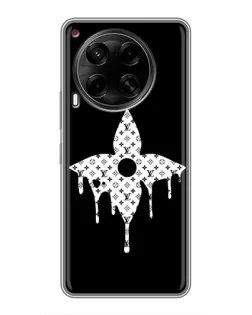 Чехол для TECNO Camon 30 (CL6) с картинкой «Цветочная монограмма»