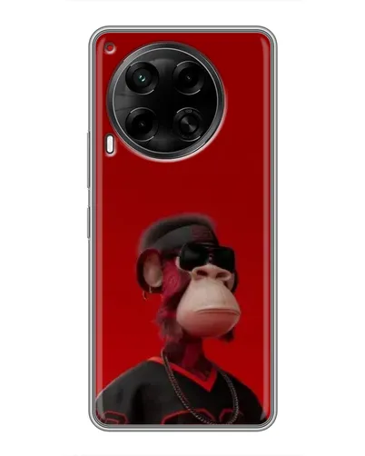 Чехол для TECNO Camon 30 (CL6) с картинкой «Bored Ape в красном»