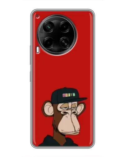 Чехол для TECNO Camon 30 (CL6) с картинкой «Bored Ape — красный фон»
