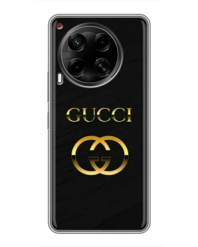 Чехол для TECNO Camon 30 (CL6) с картинкой «Золотой логотип Gucci»