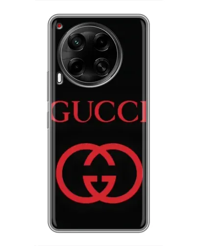 Чехол для TECNO Camon 30 (CL6) с картинкой «Gucci — красный логотип»