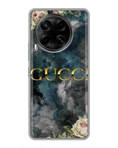 Чехол для TECNO Camon 30 (CL6) с картинкой «Абстрактные цветы Gucci»