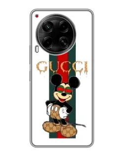 Чохол для TECNO Camon 30 (CL6) з картинкою «Міккі Маус Gucci — смуги»