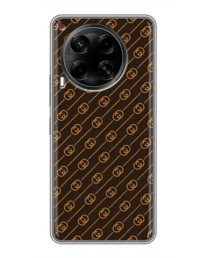 Чехол для TECNO Camon 30 (CL6) с картинкой «Gucci — золотые диагонали»