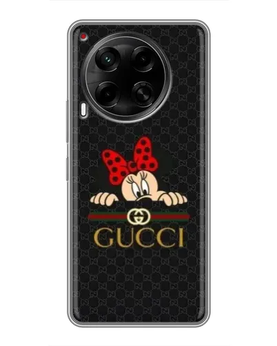 Чехол для TECNO Camon 30 (CL6) с картинкой «Минни Маус Gucci — черный»