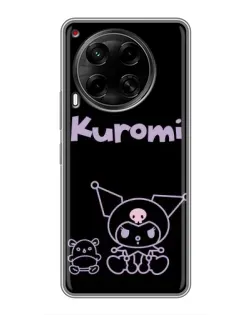 Чехол для TECNO Camon 30 (CL6) с картинкой «Kuromi — черный минимализм»