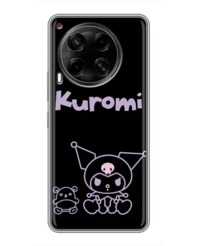 Чехол для TECNO Camon 30 (CL6) с картинкой «Kuromi — черный минимализм»