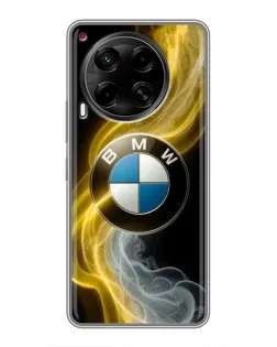 Чехол для TECNO Camon 30 (CL6) с картинкой «Золотистый дым BMW»