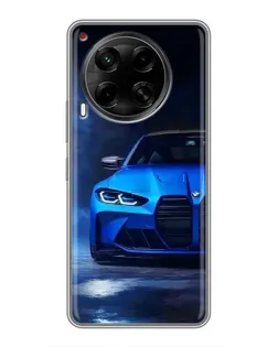 Чехол для TECNO Camon 30 (CL6) с картинкой «Голубая BMW M4»