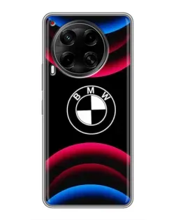 Чехол для TECNO Camon 30 (CL6) с картинкой «Логотип BMW и неоновые дуги»