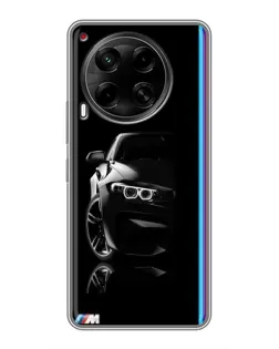 Чехол для TECNO Camon 30 (CL6) с картинкой «Силуэт BMW в темноте»