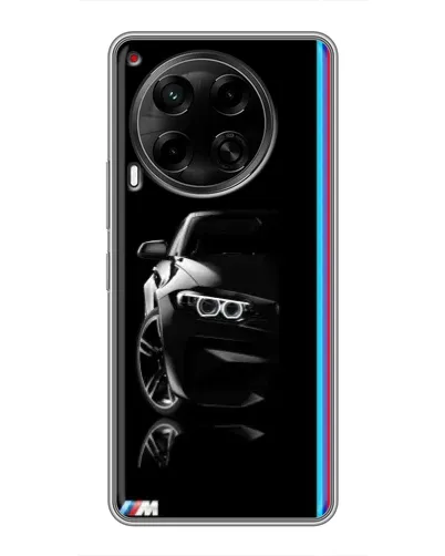 Чехол для TECNO Camon 30 (CL6) с картинкой «Силуэт BMW в темноте»