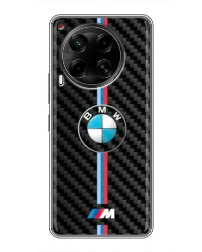 Чехол для TECNO Camon 30 (CL6) с картинкой «Эмблема BMW и карбон»