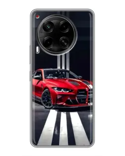 Чехол для TECNO Camon 30 (CL6) с картинкой «Красная BMW на дороге»