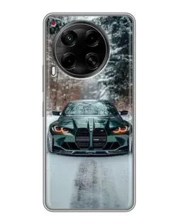 Чехол для TECNO Camon 30 (CL6) с картинкой «BMW в зимнем лесу»