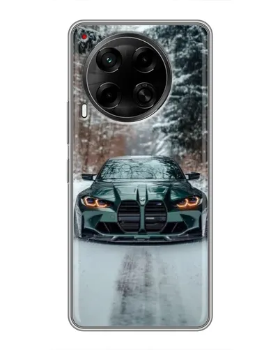 Чехол для TECNO Camon 30 (CL6) с картинкой «BMW в зимнем лесу»