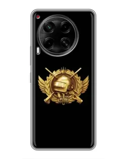 Чехол для TECNO Camon 30 (CL6) с картинкой «PUBG — оранжевый градиент»