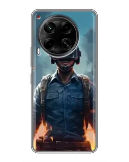 Чехол для TECNO Camon 30 (CL6) с картинкой «PUBG — реалистичный герой»