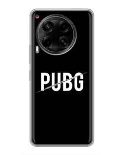 Чехол для TECNO Camon 30 (CL6) с картинкой «PUBG — белый логотип»