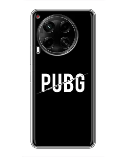 Чехол для TECNO Camon 30 (CL6) с картинкой «PUBG — белый логотип»