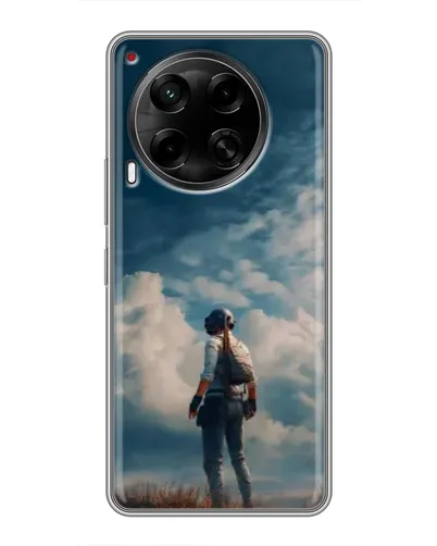 Чехол для TECNO Camon 30 (CL6) с картинкой «Герой PUBG на скале»