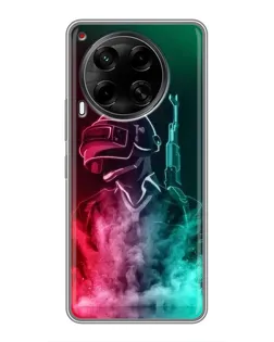 Чехол для TECNO Camon 30 (CL6) с картинкой «PUBG — огненный воин»