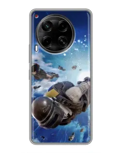 Чехол для TECNO Camon 30 (CL6) с картинкой «Десант PUBG — прыжок»