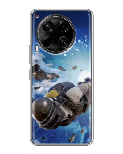 Чехол для TECNO Camon 30 (CL6) с картинкой «Десант PUBG — прыжок»