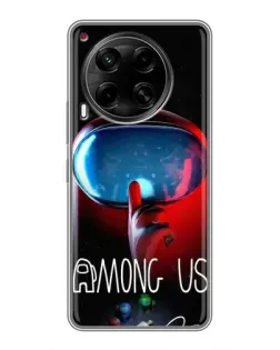 Чехол для TECNO Camon 30 (CL6) с картинкой «Красный импостер — макро»