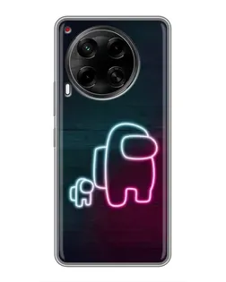 Чехол для TECNO Camon 30 (CL6) с картинкой «Among Us неон-арт»