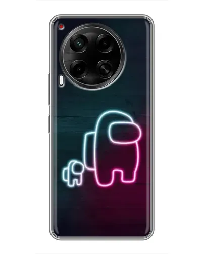 Чехол для TECNO Camon 30 (CL6) с картинкой «Among Us неон-арт»