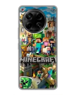 Чехол для TECNO Camon 30 (CL6) с картинкой «Замок Minecraft»