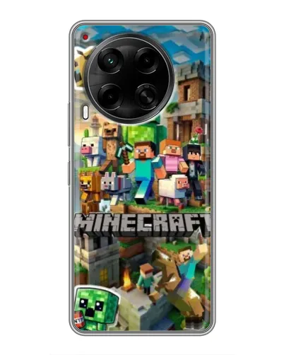 Чехол для TECNO Camon 30 (CL6) с картинкой «Замок Minecraft»