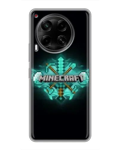 Чехол для TECNO Camon 30 (CL6) с картинкой «Minecraft Diamond лого»