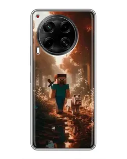 Чехол для TECNO Camon 30 (CL6) с картинкой «Стив в лесу» Чехол для TECNO Camon 30 (CL6) с картинкой «Стив в лесу»