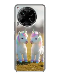 Чехол для TECNO Camon 30 (CL6) с картинкой «Пара единорогов»