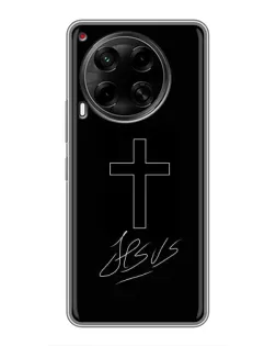 Чехол для TECNO Camon 30 (CL6) с картинкой «Графический крест Jesus» Чехол для TECNO Camon 30 (CL6) с картинкой «Графический крест Jesus»