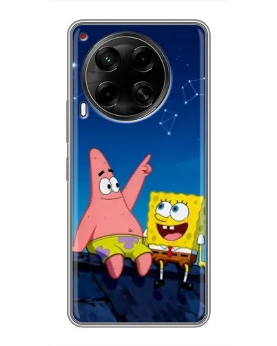 Чехол для TECNO Camon 30 (CL6) с картинкой «Губка Боб и Патрик ночью» Чехол для TECNO Camon 30 (CL6) с картинкой «Губка Боб и Патрик ночью»