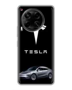 Чехол для TECNO Camon 30 (CL6) с картинкой «Tesla Model Y»