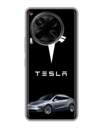 Чехол для TECNO Camon 30 (CL6) с картинкой «Tesla Model Y»