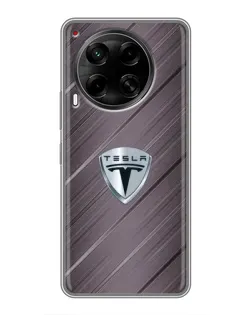 Чехол для TECNO Camon 30 (CL6) с картинкой «Металлическая текстура Tesla»