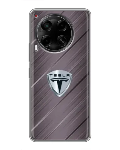 Чехол для TECNO Camon 30 (CL6) с картинкой «Металлическая текстура Tesla»