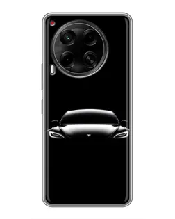 Чехол для TECNO Camon 30 (CL6) с картинкой «Фары Tesla Night»