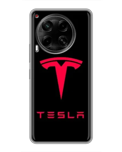 Чехол для TECNO Camon 30 (CL6) с картинкой «Tesla Red Logo»