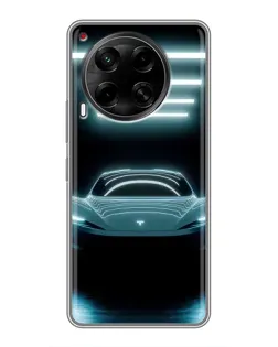 Чехол для TECNO Camon 30 (CL6) с картинкой «Tesla в неоне»